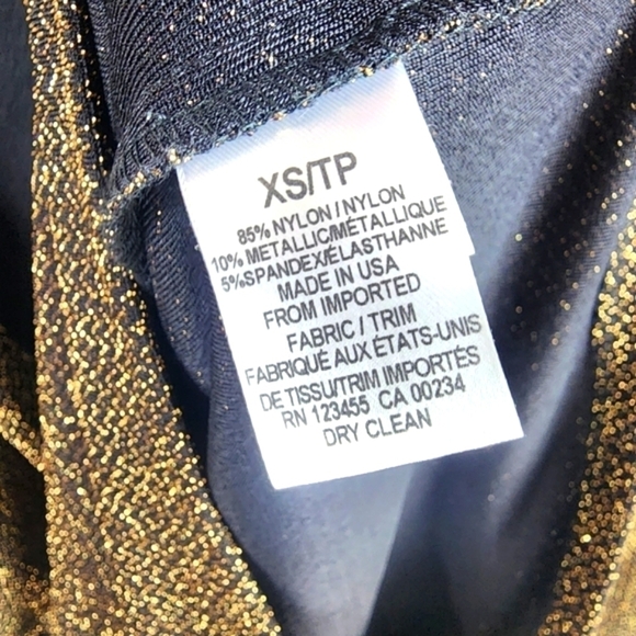 DESIGN LAB Long Sleeve Metallic Romper Size XS - Picture 6 of 7